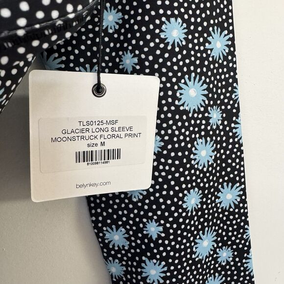 Belyn Key Moonstruck Floral Glacier Long Sleeve Golf Athletic UPF Shirt Medium - Picture 6 of 13